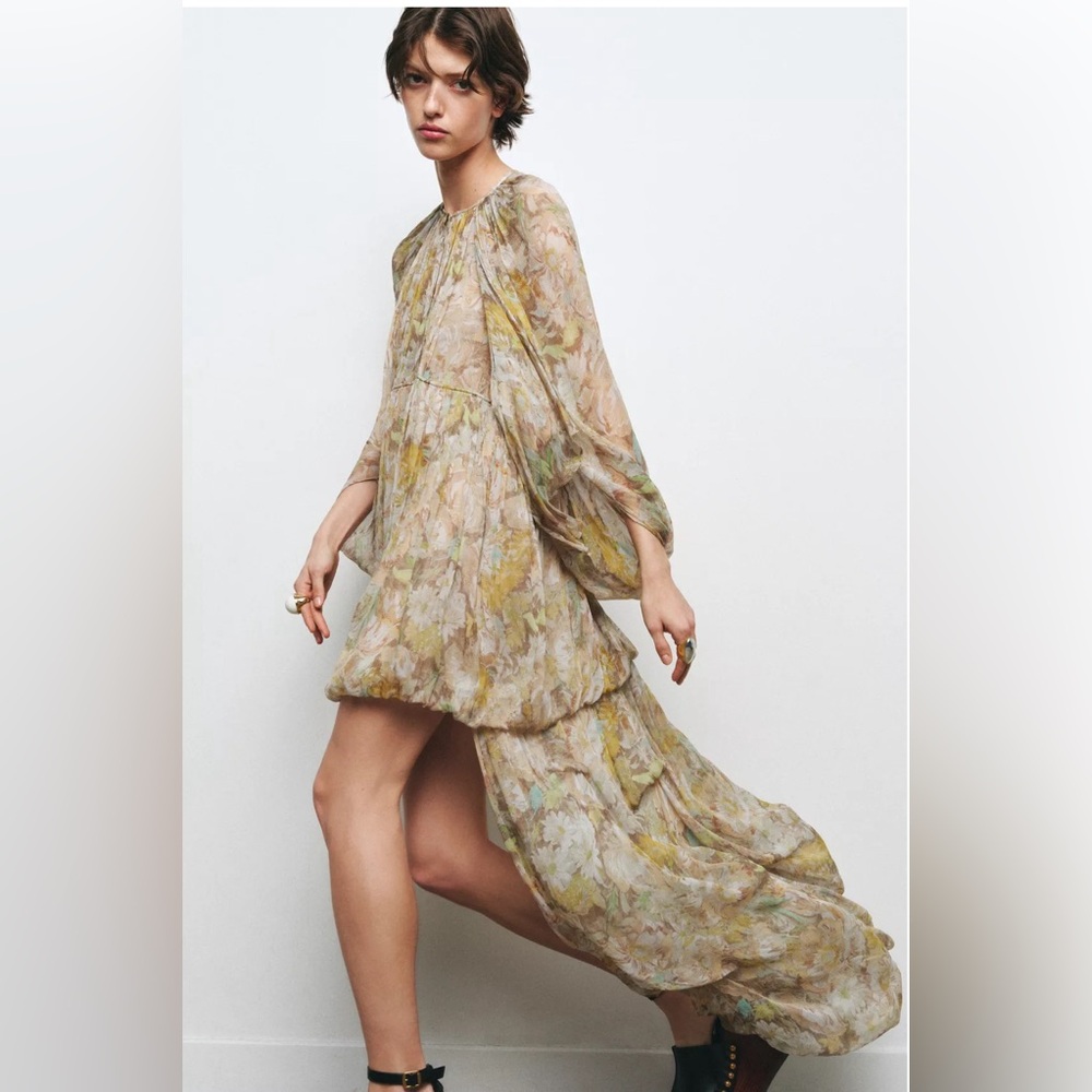 Zara ZW Collection Floral Print dress size S NWT Absolutely gorgeous❣️ - Picture 2 of 8
